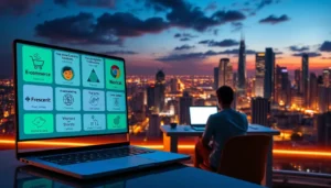 trabalho remoto e renda online com notebook