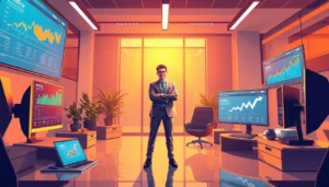 afiliado analisando gr&aacute;fico de resultados no tablet