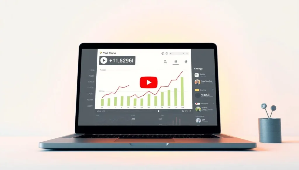 Ganhar dinheiro no YouTube com crescimento de visualizações e receita