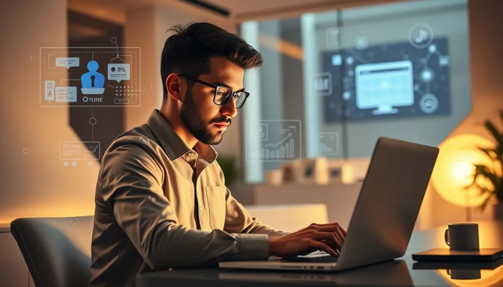 Renda recorrente online sendo gerada no notebook com estratégia