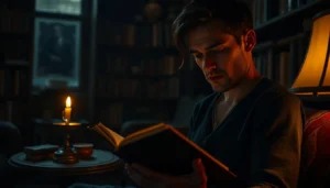 Pessoa lendo livro e estudando técnicas sobre como usar gatilhos de storytelling.