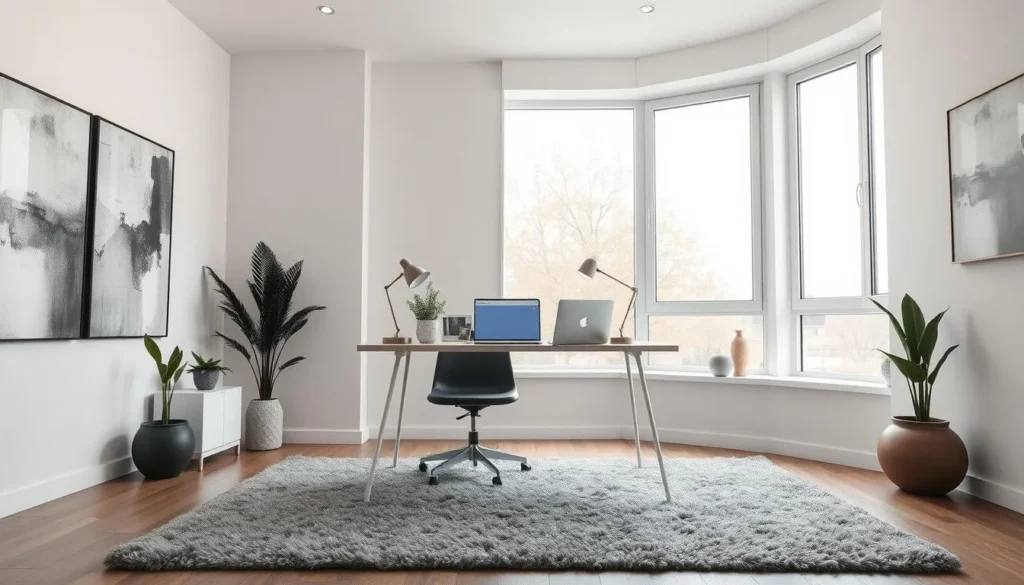 Texto Alt: Espaço de trabalho em casa organizado para home office