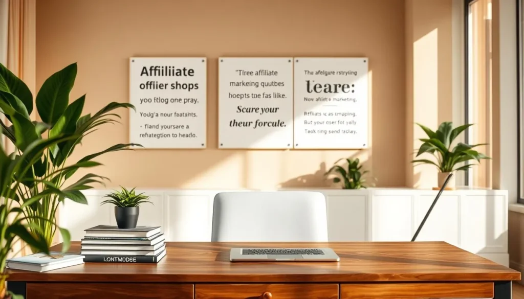 Ambiente de trabalho organizado representando estratégias de afiliados