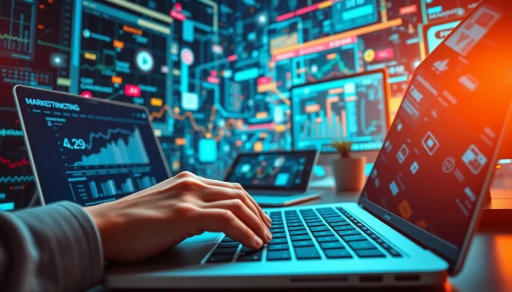 Criação de manchetes persuasivas em marketing digital no computador