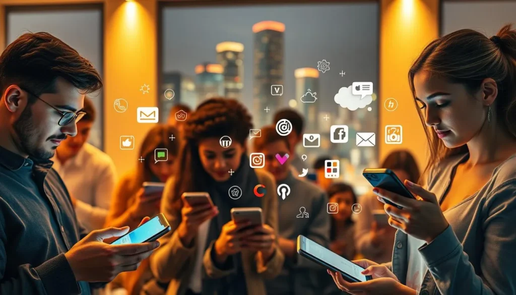 Pessoas usando celular para lucrar em casa pela internet