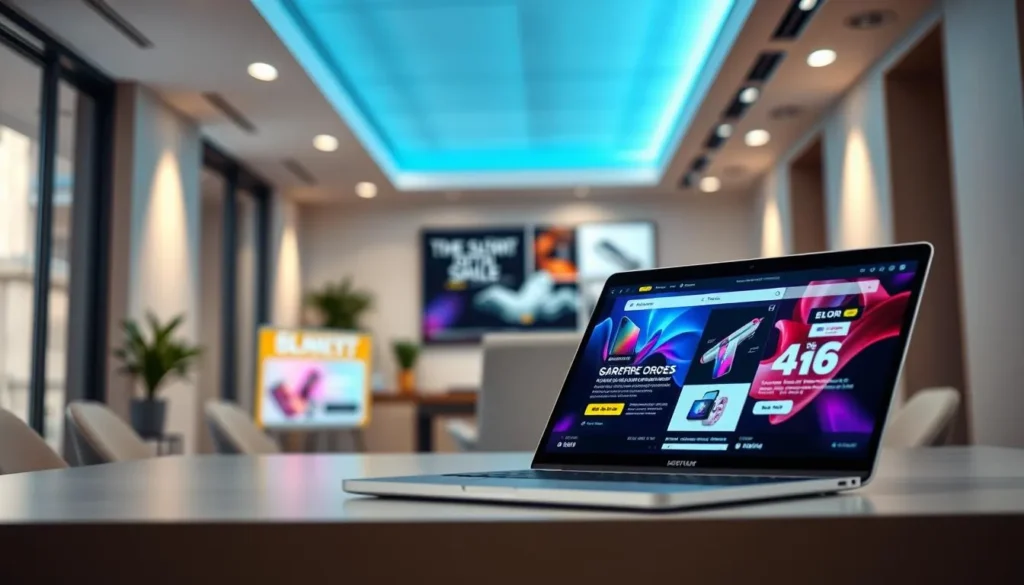 Notebook exibindo anúncios digitais com foco em conversão