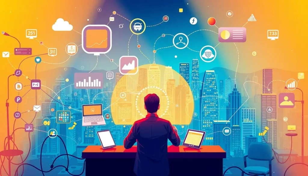 Profissional analisando estratégias de marketing de afiliados digital