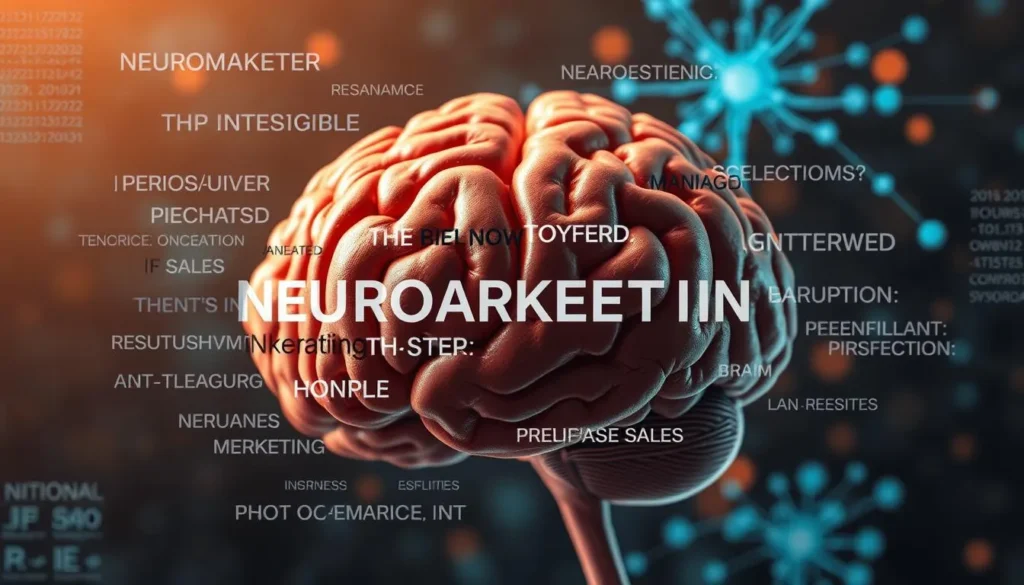 Cérebro humano com elementos digitais representando neuromarketing
