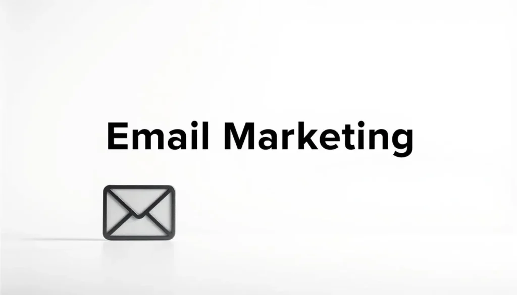 Ícone de e-mail com texto email marketing em fundo branco