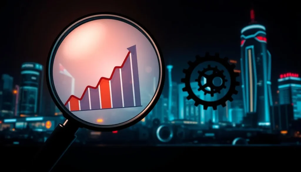 Análise de desempenho no Google Ads com gráfico de crescimento