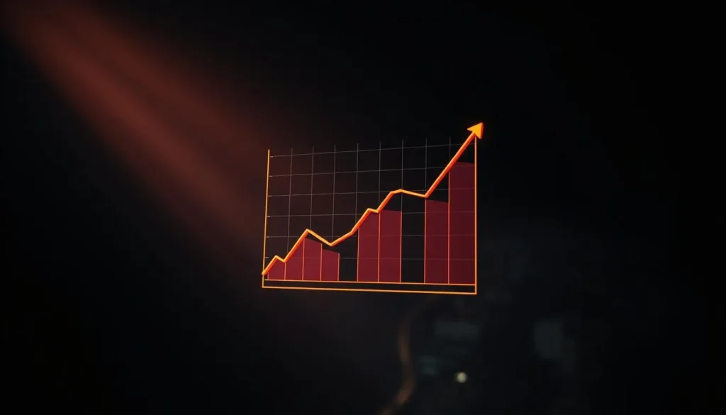Gráfico de crescimento representando resultados com tráfego pago