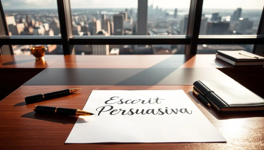 Texto escrito à mão representando escrita persuasiva