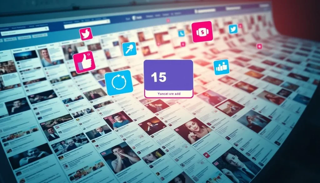 Dashboard de anúncios no Facebook Ads com métricas e engajamento
