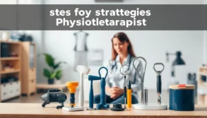 Equipamentos utilizados por fisioterapeutas em um consultório, simbolizando estratégias de divulgação para profissionais da saúde.