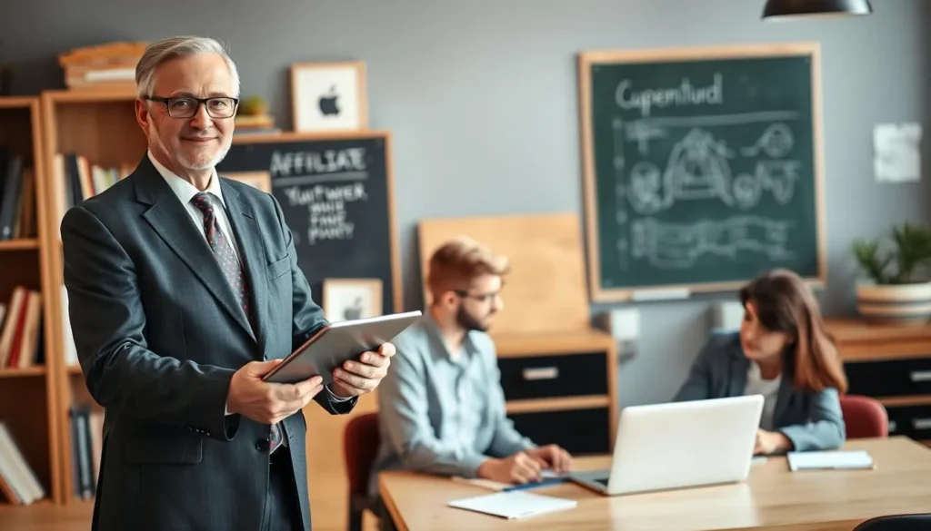 Cursos profissionalizantes com alunos aprendendo em ambiente educacional moderno