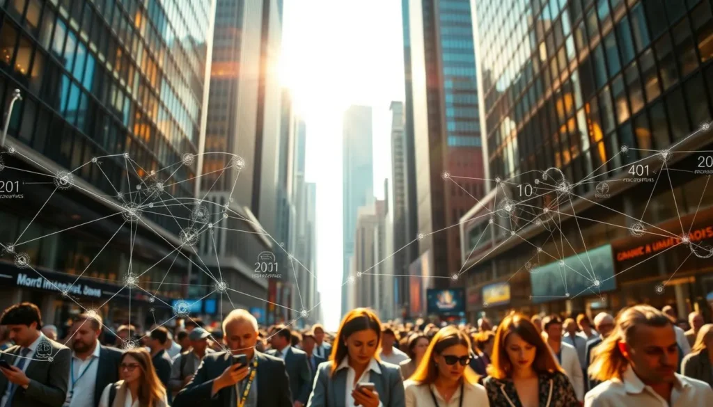 Viagens em cidade moderna com pessoas explorando ambiente urbano conectado