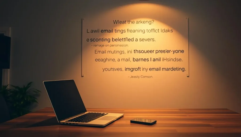 Notebook em mesa com frase sobre linguagem persuasiva e marketing
