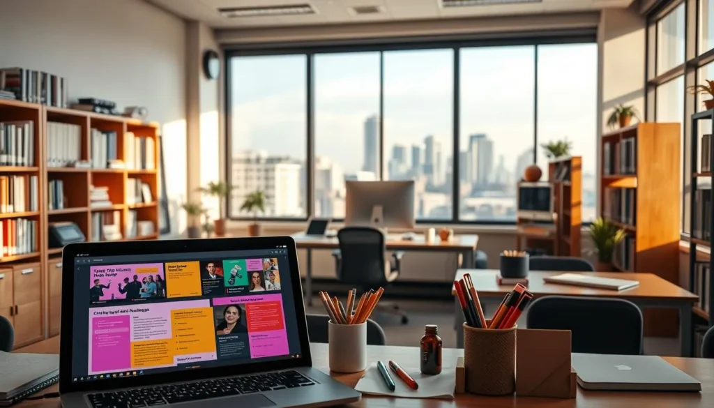 Notebook em escritório organizado representando trabalho para ganhar dinheiro online