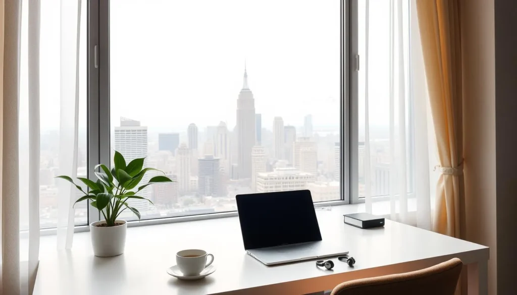 spaço de trabalho minimalista representando a vida de freelancer