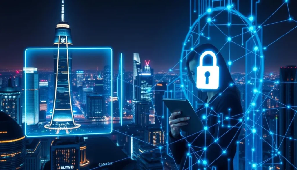 Segurança digital e privacidade online com proteção de dados em ambiente tecnológico urbano