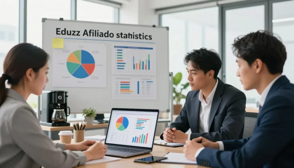 Equipe analisando resultados como afiliado Eduzz