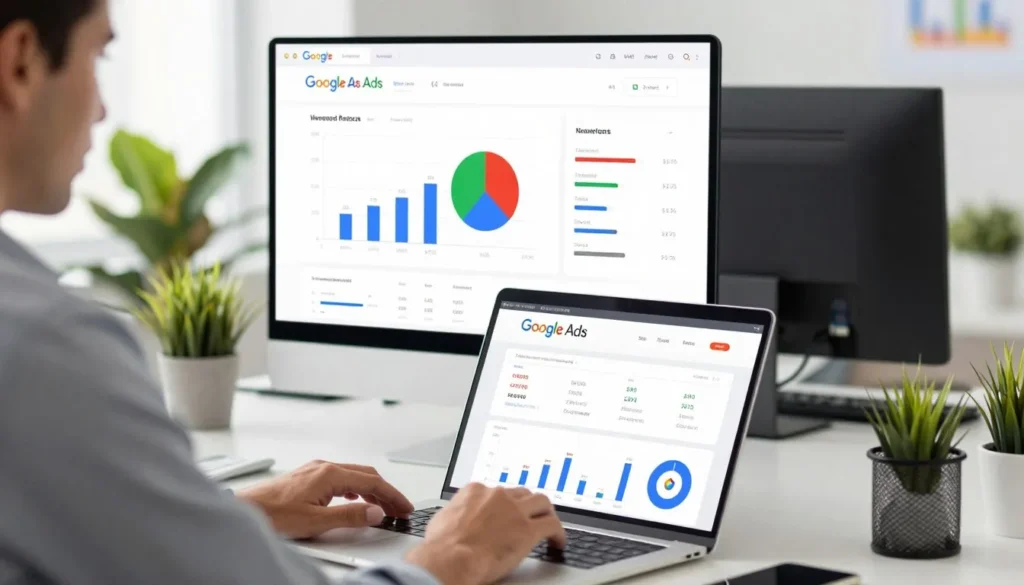 Tráfego pago Google Ads com análise de campanhas e resultados