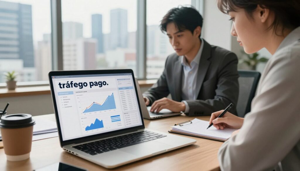 Profissionais analisando dados para entender o funcionamento do algoritmo no tráfego pago.