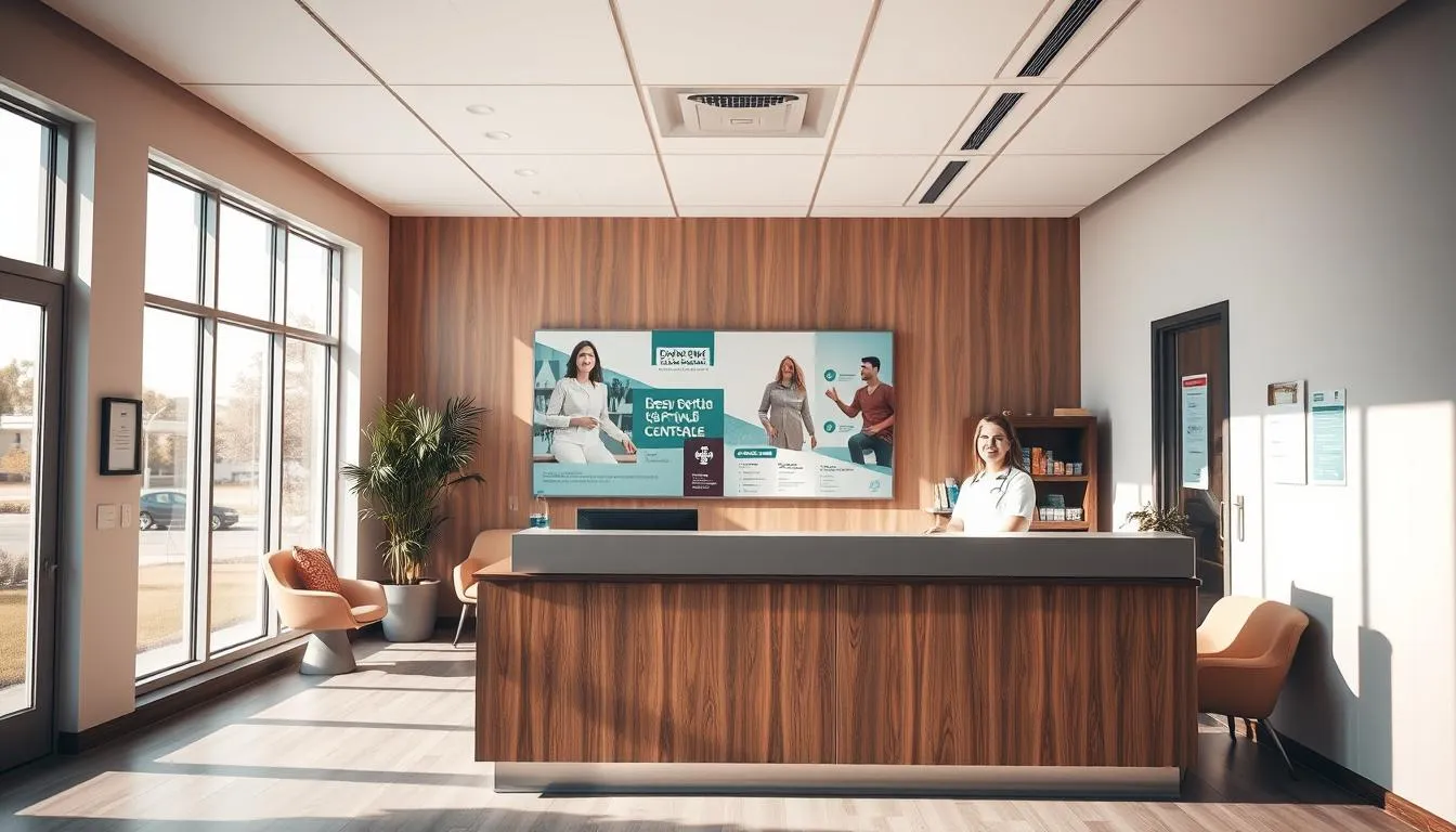 Recep&ccedil;&atilde;o de cl&iacute;nica representando estrat&eacute;gias de copywriting para cl&iacute;nicas m&eacute;dicas.