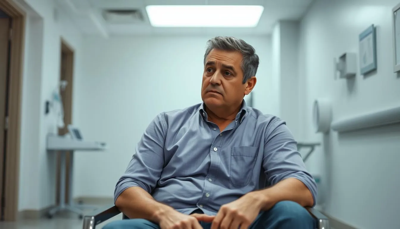 Paciente em ambiente cl&iacute;nico relacionado a copywriting para cl&iacute;nicas m&eacute;dicas.