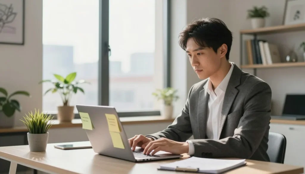 Homem trabalhando em plataformas para ganhar dinheiro no notebook