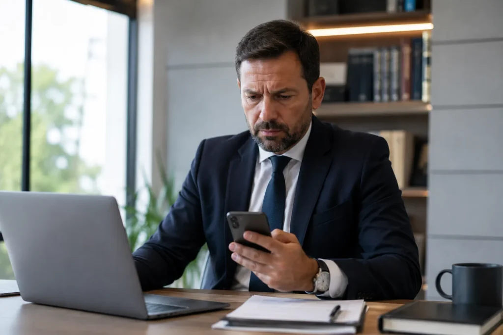 Advogado analisando campanhas de tráfego pago para advogados que não geraram os resultados esperados.