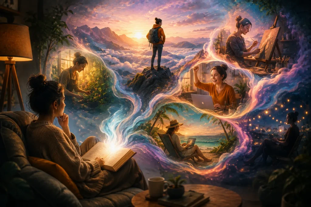 Storytelling usado de forma natural para apresentar experiências, benefícios e possibilidades sem uma abordagem direta de venda.