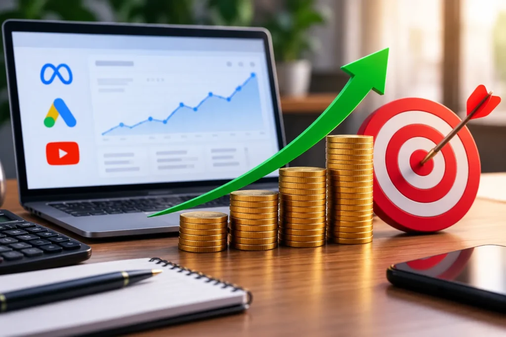 Aumentar ROI no tráfego pago com estratégias de anúncios e crescimento de resultados