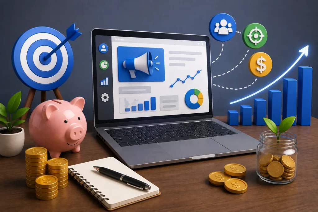 Campanha de tráfego pago com baixo investimento, segmentação e acompanhamento de resultados